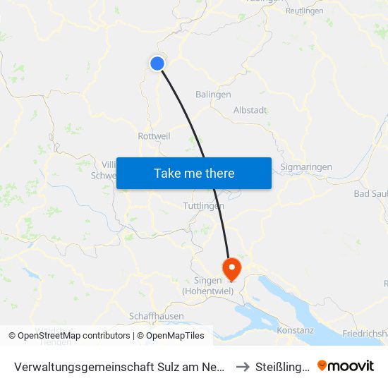 Verwaltungsgemeinschaft Sulz am Neckar to Steißlingen map