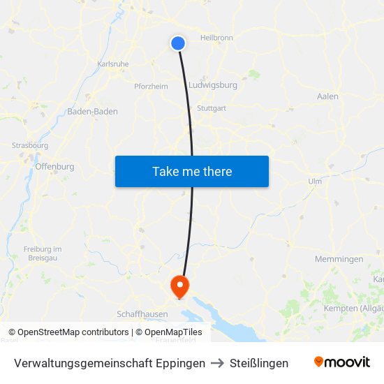 Verwaltungsgemeinschaft Eppingen to Steißlingen map