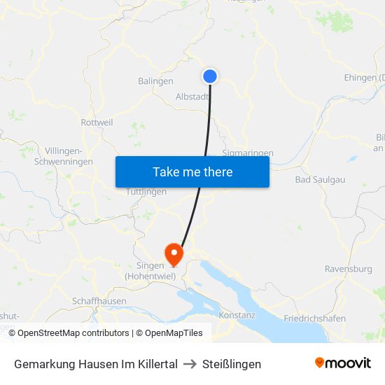 Gemarkung Hausen Im Killertal to Steißlingen map