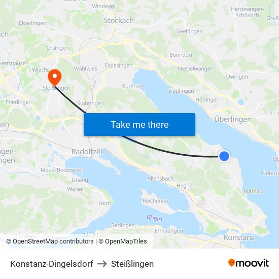 Konstanz-Dingelsdorf to Steißlingen map