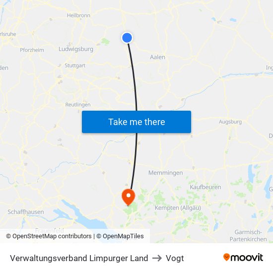 Verwaltungsverband Limpurger Land to Vogt map