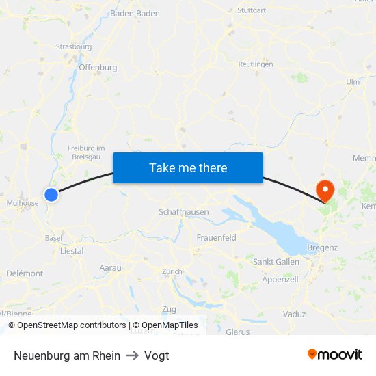 Neuenburg am Rhein to Vogt map