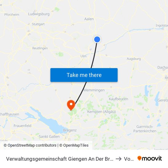 Verwaltungsgemeinschaft Giengen An Der Brenz to Vogt map