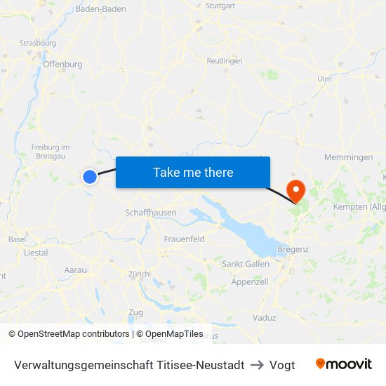 Verwaltungsgemeinschaft Titisee-Neustadt to Vogt map