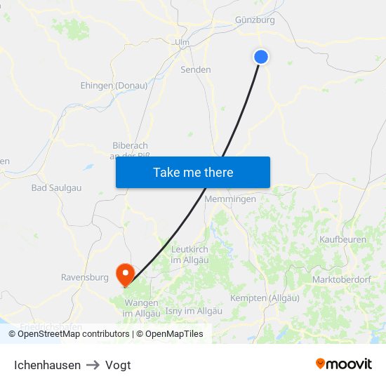 Ichenhausen to Vogt map