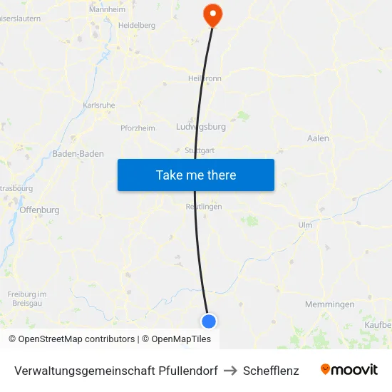Verwaltungsgemeinschaft Pfullendorf to Schefflenz map