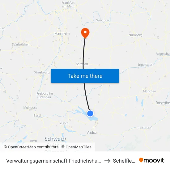 Verwaltungsgemeinschaft Friedrichshafen to Schefflenz map