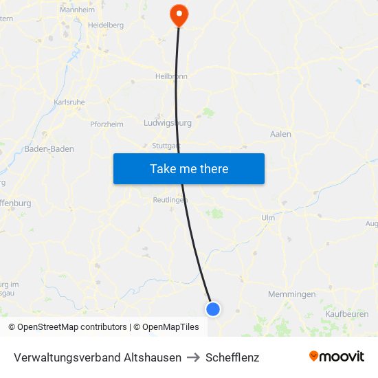 Verwaltungsverband Altshausen to Schefflenz map