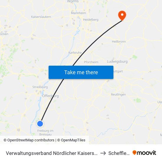 Verwaltungsverband Nördlicher Kaiserstuhl to Schefflenz map