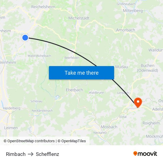 Rimbach to Schefflenz map