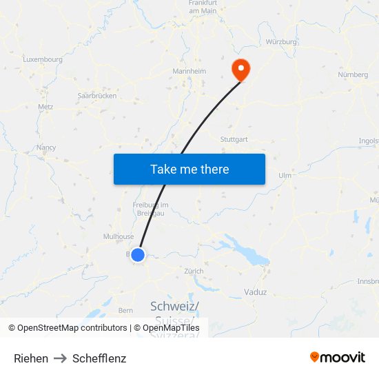 Riehen to Schefflenz map