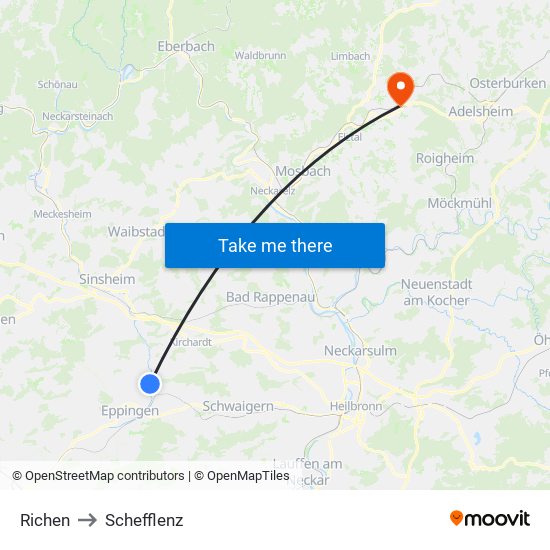 Richen to Schefflenz map