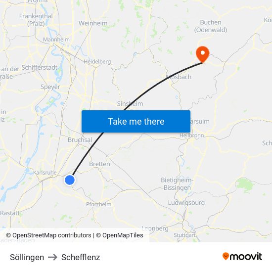 Söllingen to Schefflenz map