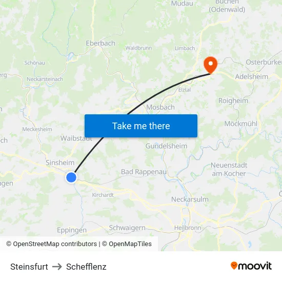 Steinsfurt to Schefflenz map