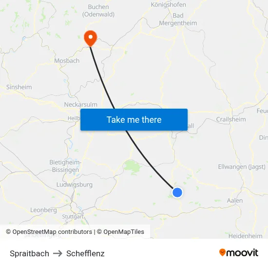 Spraitbach to Schefflenz map