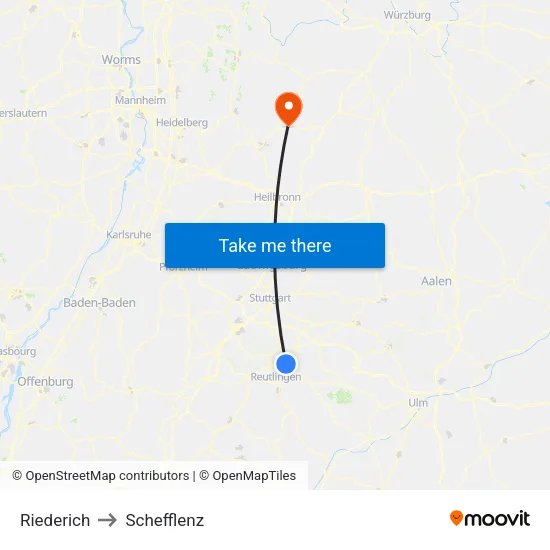Riederich to Schefflenz map