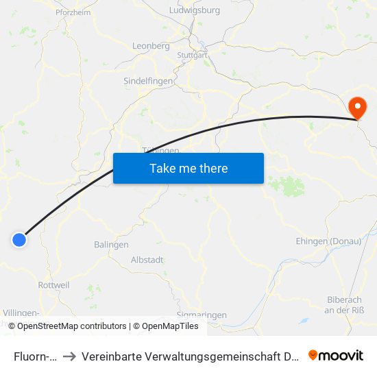 Fluorn-Winzeln to Vereinbarte Verwaltungsgemeinschaft Der Stadt Geislingen An Der Steige map