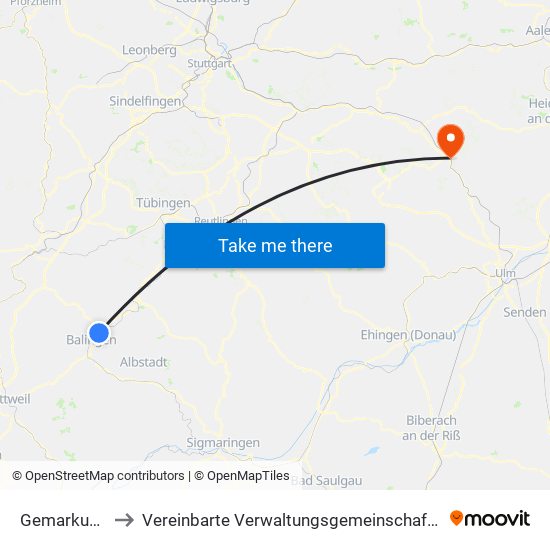 Gemarkung Engstlatt to Vereinbarte Verwaltungsgemeinschaft Der Stadt Geislingen An Der Steige map