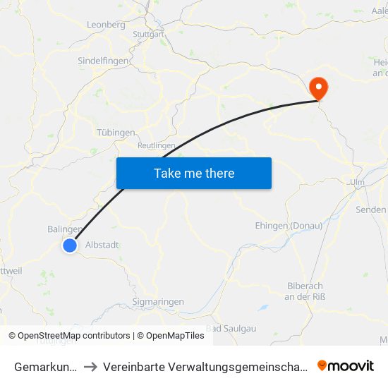 Gemarkung Frommern to Vereinbarte Verwaltungsgemeinschaft Der Stadt Geislingen An Der Steige map