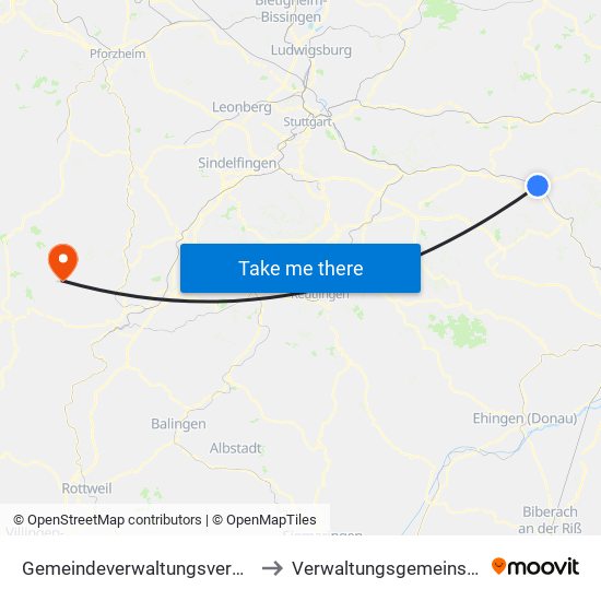 Gemeindeverwaltungsverband Mittleres Fils-Lautertal to Verwaltungsgemeinschaft Pfalzgrafenweiler map