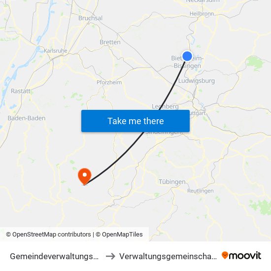 Gemeindeverwaltungsverband Besigheim to Verwaltungsgemeinschaft Pfalzgrafenweiler map