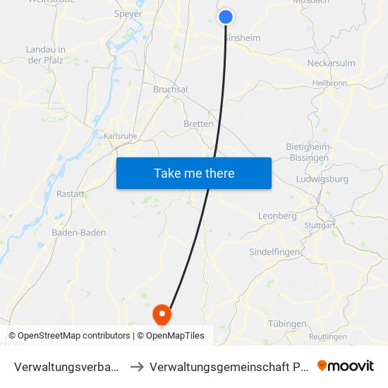 Verwaltungsverband Elsenztal to Verwaltungsgemeinschaft Pfalzgrafenweiler map