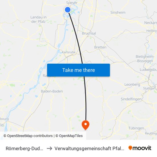 Römerberg-Dudenhofen to Verwaltungsgemeinschaft Pfalzgrafenweiler map