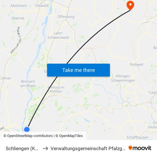 Schliengen (Kernort) to Verwaltungsgemeinschaft Pfalzgrafenweiler map