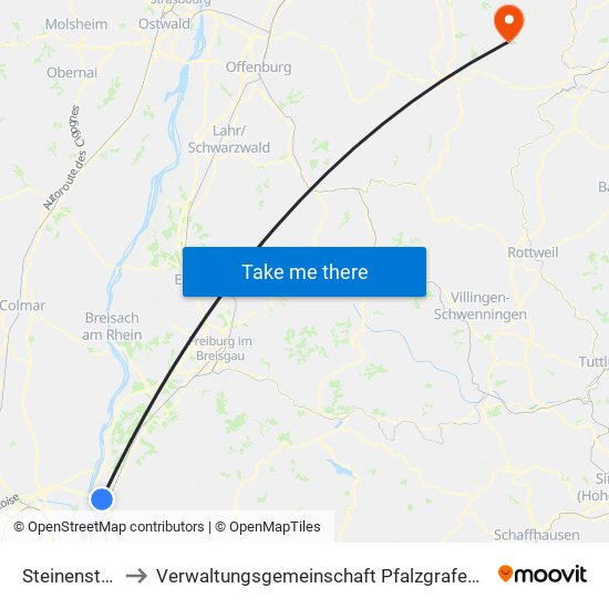 Steinenstadt to Verwaltungsgemeinschaft Pfalzgrafenweiler map