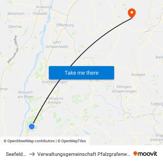 Seefelden to Verwaltungsgemeinschaft Pfalzgrafenweiler map