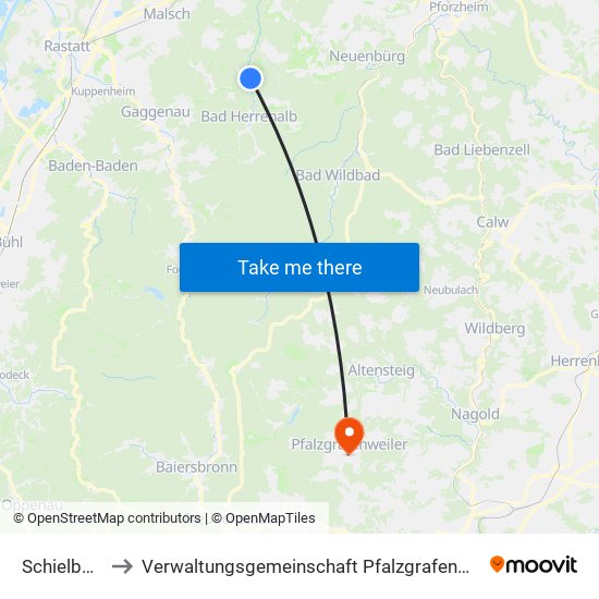 Schielberg to Verwaltungsgemeinschaft Pfalzgrafenweiler map