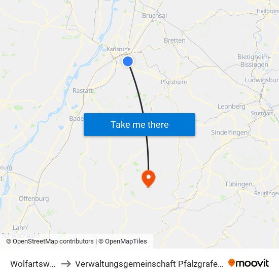 Wolfartsweier to Verwaltungsgemeinschaft Pfalzgrafenweiler map