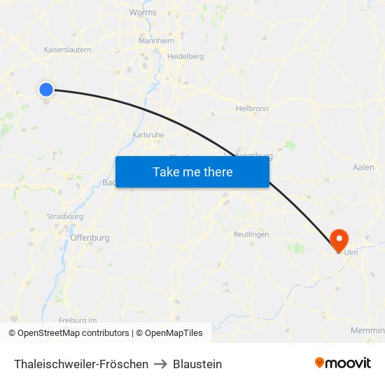 Thaleischweiler-Fröschen to Blaustein map