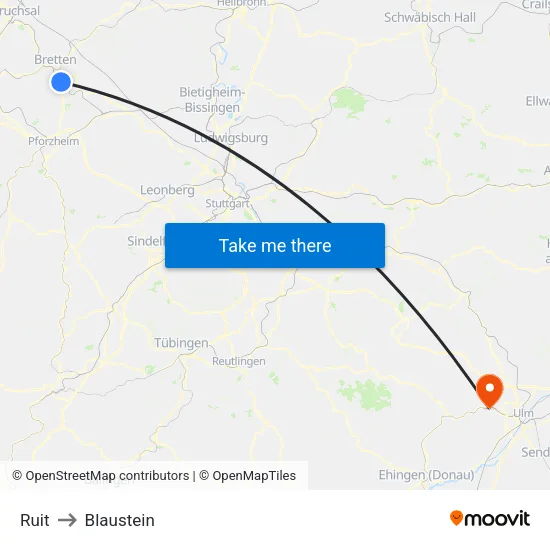 Ruit to Blaustein map