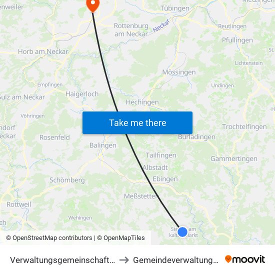 Verwaltungsgemeinschaft Stetten am Kalten Markt to Gemeindeverwaltungsverband Oberes Gäu map