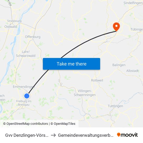 Gvv Denzlingen-Vörstetten-Reute to Gemeindeverwaltungsverband Oberes Gäu map