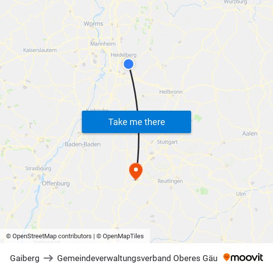 Gaiberg to Gemeindeverwaltungsverband Oberes Gäu map