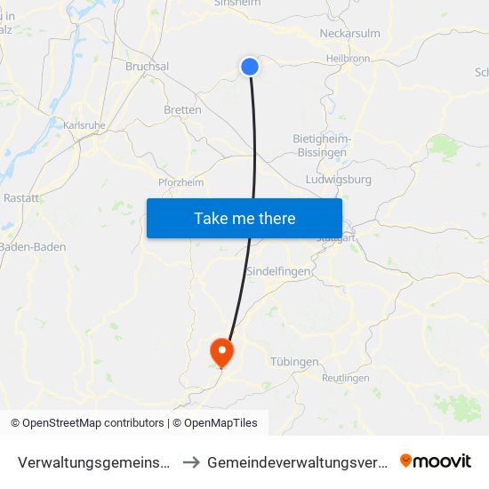 Verwaltungsgemeinschaft Eppingen to Gemeindeverwaltungsverband Oberes Gäu map