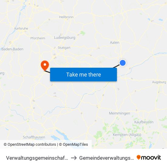 Verwaltungsgemeinschaft Giengen An Der Brenz to Gemeindeverwaltungsverband Oberes Gäu map