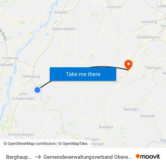 Berghaupten to Gemeindeverwaltungsverband Oberes Gäu map
