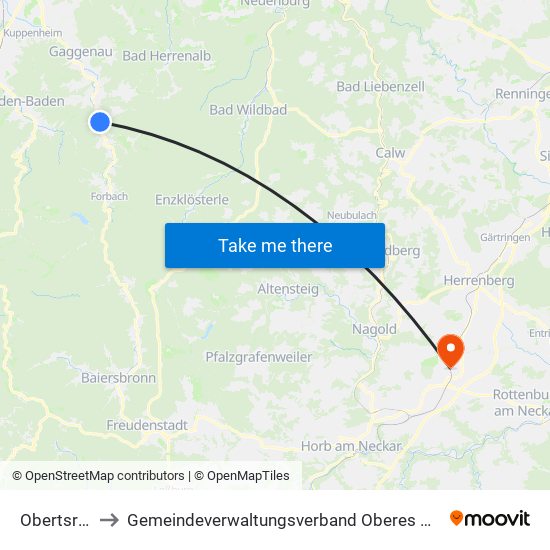 Obertsrot to Gemeindeverwaltungsverband Oberes Gäu map