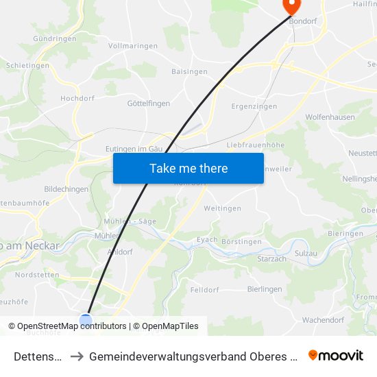 Dettensee to Gemeindeverwaltungsverband Oberes Gäu map