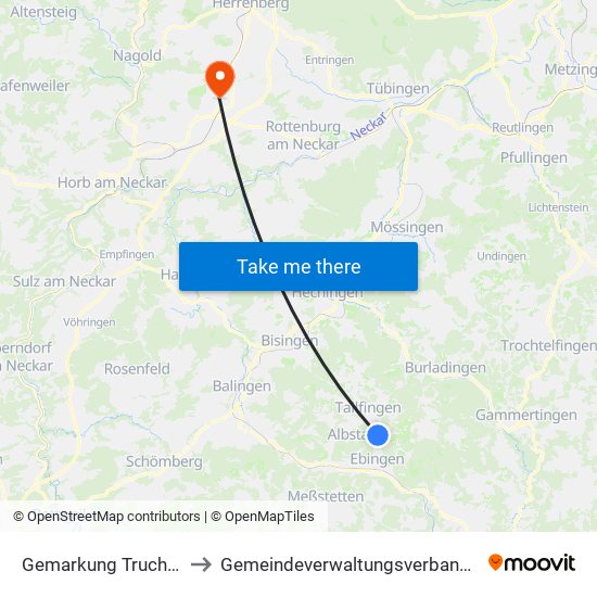 Gemarkung Truchtelfingen to Gemeindeverwaltungsverband Oberes Gäu map