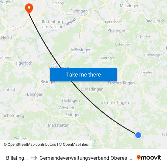 Billafingen to Gemeindeverwaltungsverband Oberes Gäu map