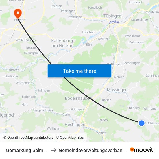 Gemarkung Salmendingen to Gemeindeverwaltungsverband Oberes Gäu map