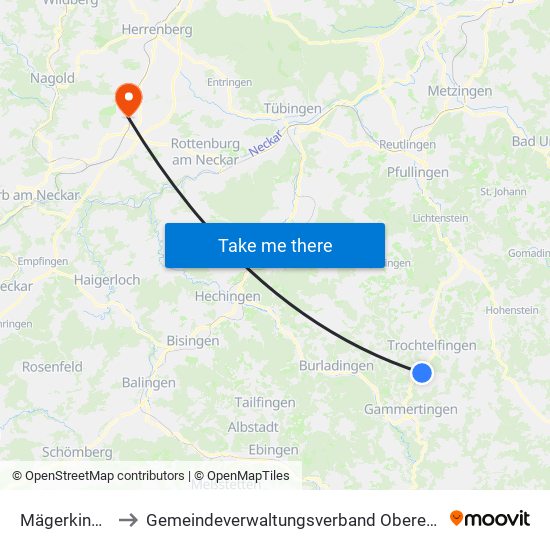 Mägerkingen to Gemeindeverwaltungsverband Oberes Gäu map