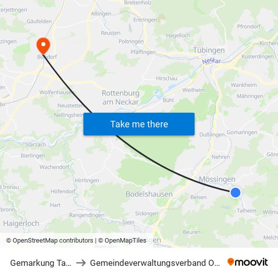 Gemarkung Talheim to Gemeindeverwaltungsverband Oberes Gäu map