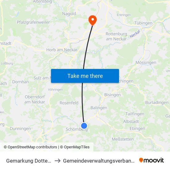 Gemarkung Dotternhausen to Gemeindeverwaltungsverband Oberes Gäu map