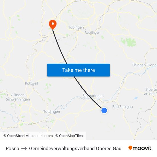 Rosna to Gemeindeverwaltungsverband Oberes Gäu map