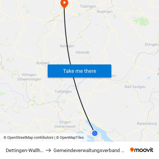 Dettingen-Wallhausen to Gemeindeverwaltungsverband Oberes Gäu map